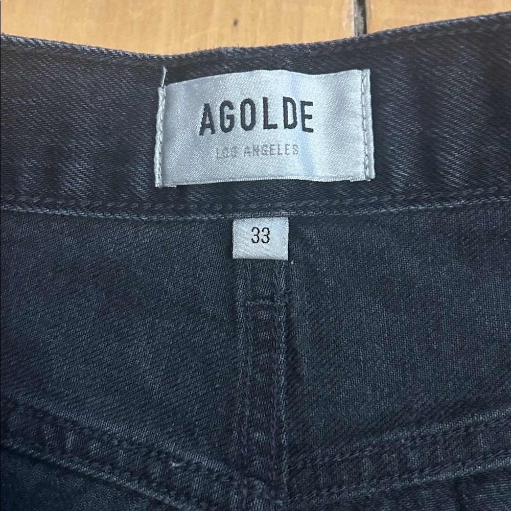 Agolde Black Denim Jean Shorts - Picture 2 of 9